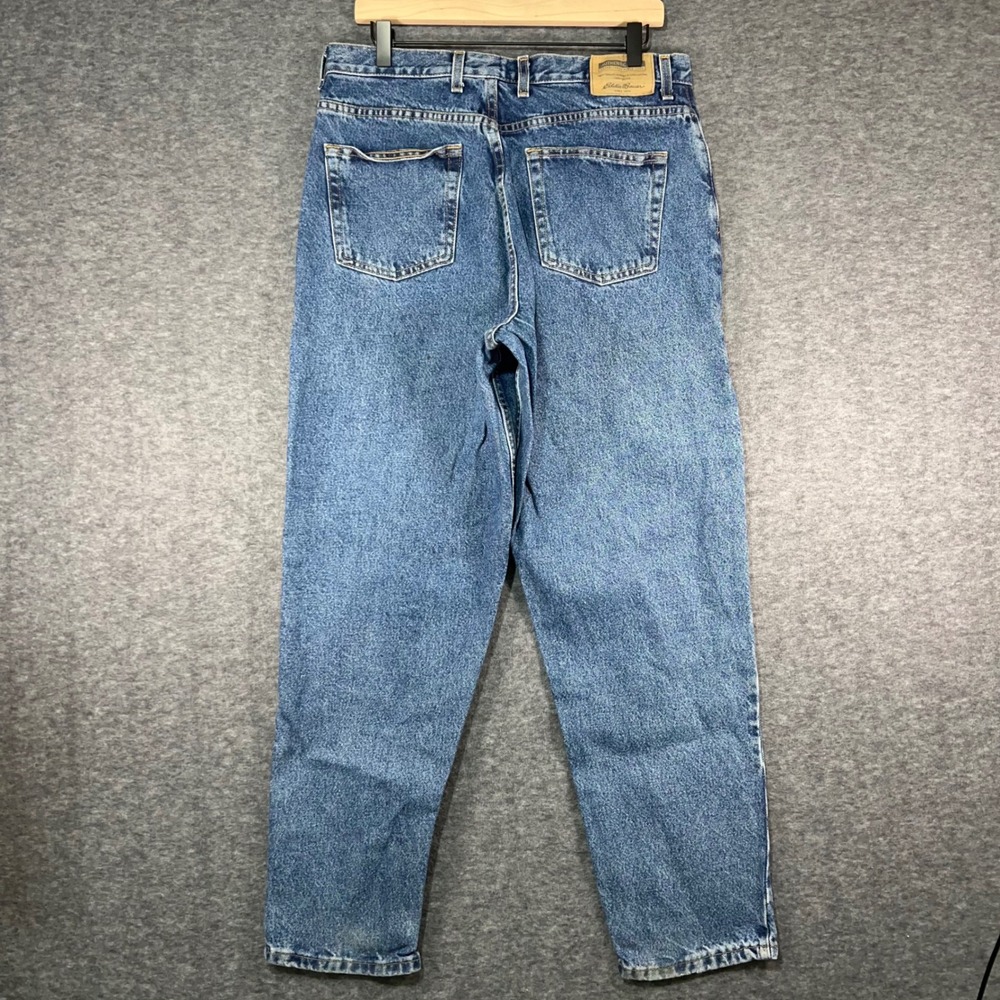 Eddie Bauer Vintage High Rise Straight‎ Leg Jeans Medium Wash Blue Petite 14